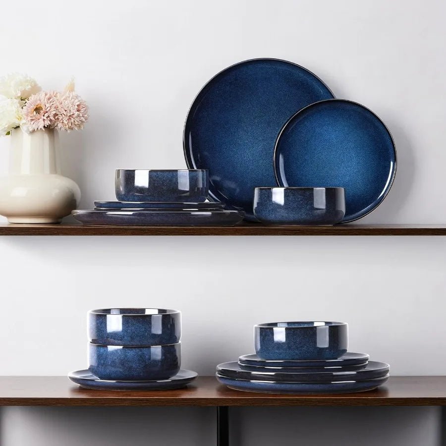 Service de Table en Grès | Glaçure Réactive Artisanale et Moderne (18 Pièces) - Prati - Kitchen