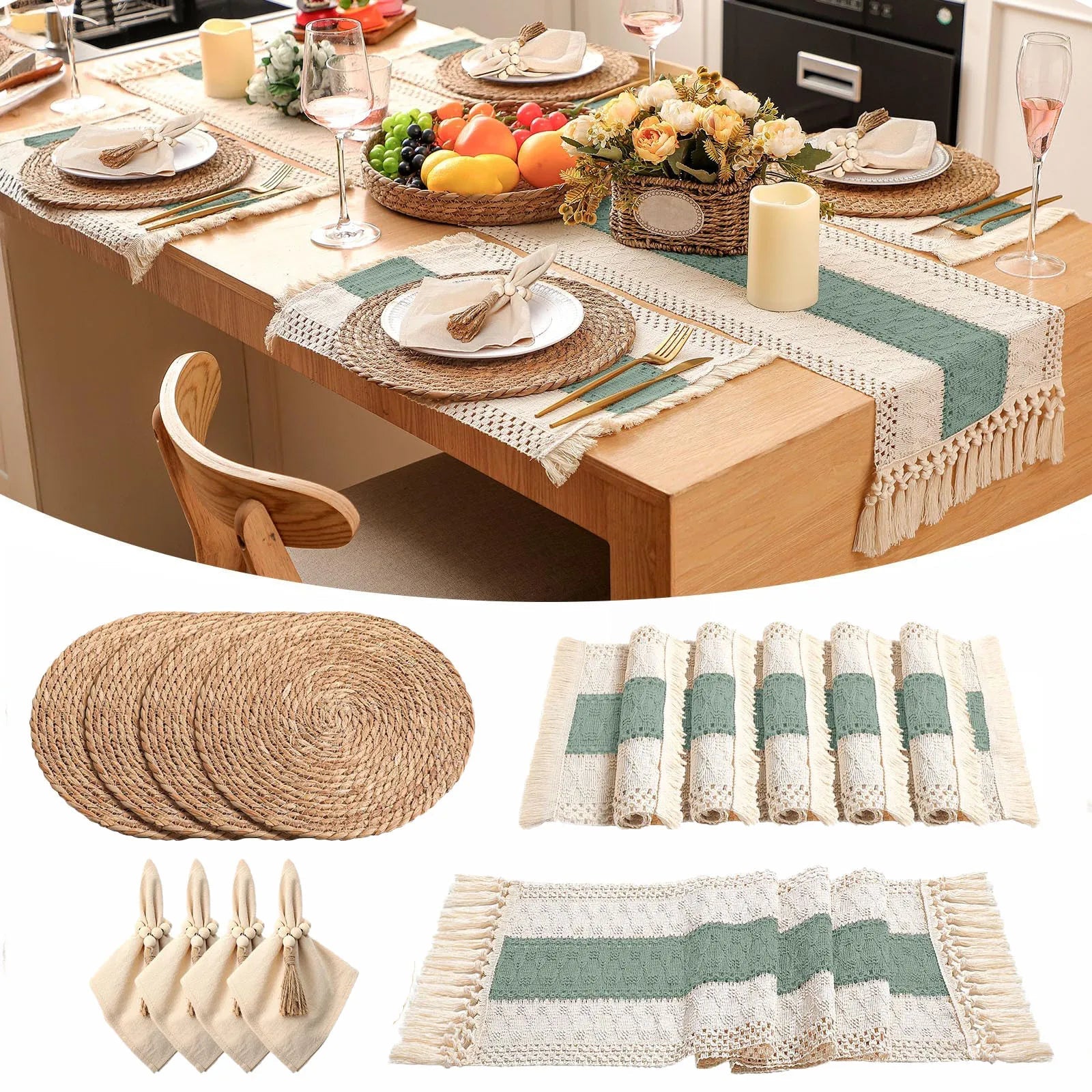 set de table rond tressé en rotin - Prati - Kitchen
