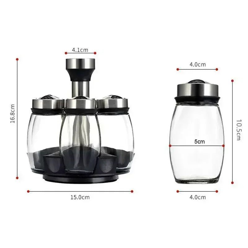 Support de 6 Pots à Épices en Verre | Rangement Cuisine - Prati - Kitchen