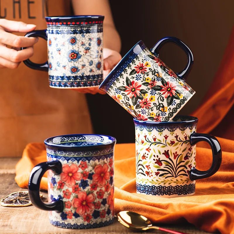 Tasse à café en Céramique Floral Vintage pour Café et Thé (Maison/Bureau) - Prati - Kitchen