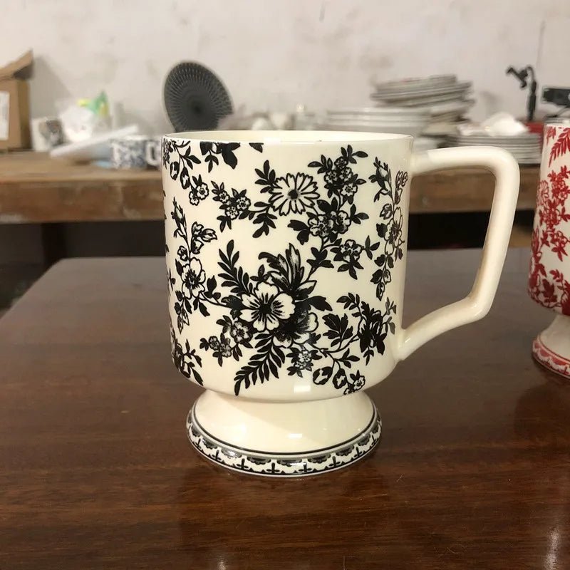 Tasse à Latte en céramique 350ml - Motif Floral (ou à Fleurs). - Prati - Kitchen