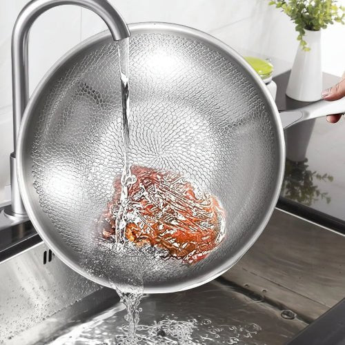 Wok titane pur fond plat - Prati-Kitchen
