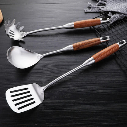 3 pièces inox manche bois