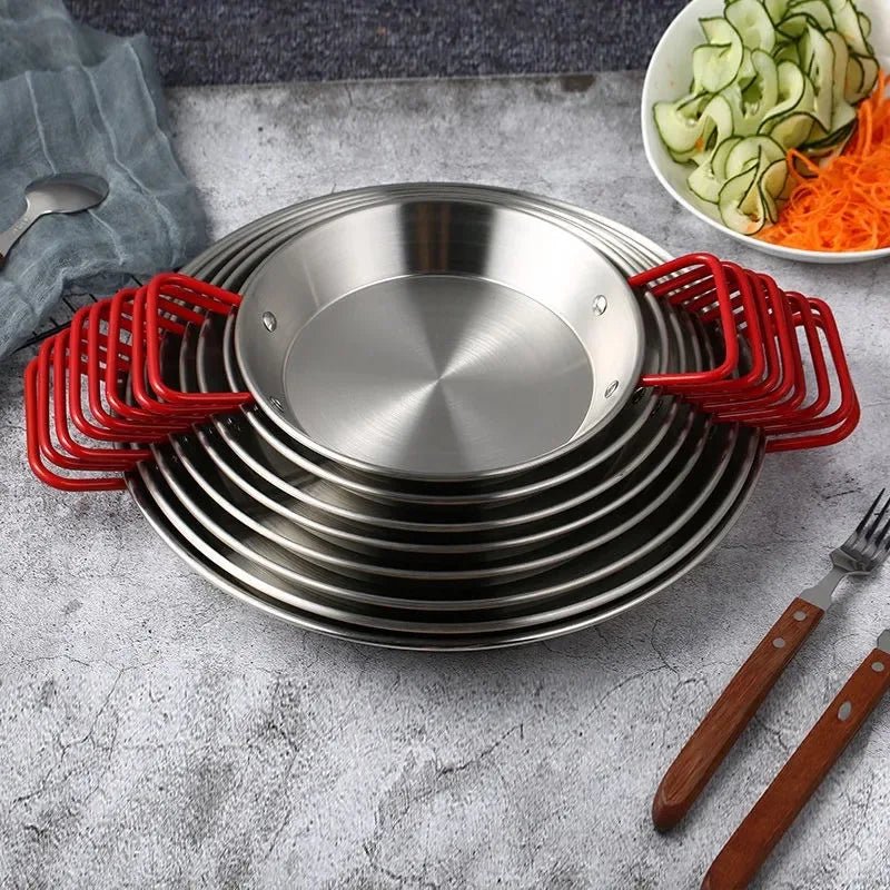 8 assiettes argent poignet rouge