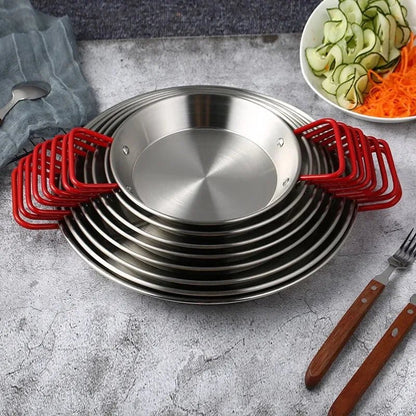 8 assiettes argent poignet rouge