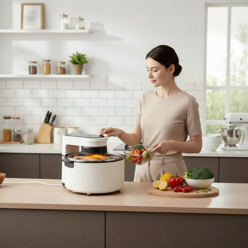 Air - fryer - four - verre - sans - huile - 8,5l - en - action