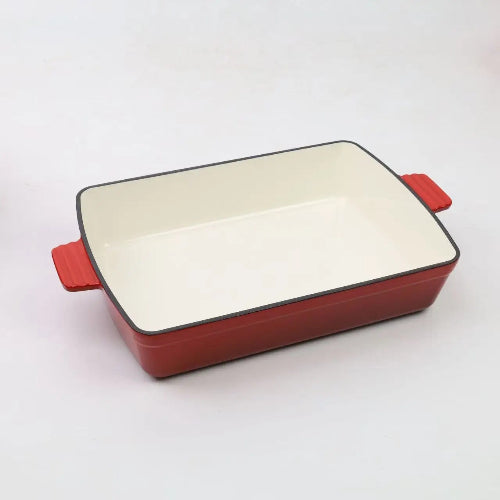 Batterie - cuisine - fonte - émaillée - 7 - pièces - plat - gratins