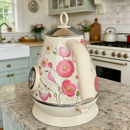 Bouilloire - inox - fleurs - 1.7l - ergonomie