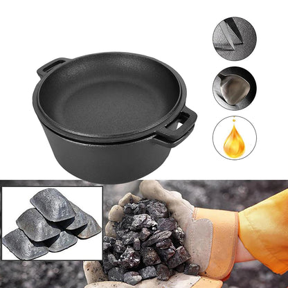 Cocotte - Four Hollandais 2 - en - 1 - en Fonte - 30 cm (7,5L) - Couvercle Poêle - Pain, BBQ et Mijoté : la fonte - pure- en- main