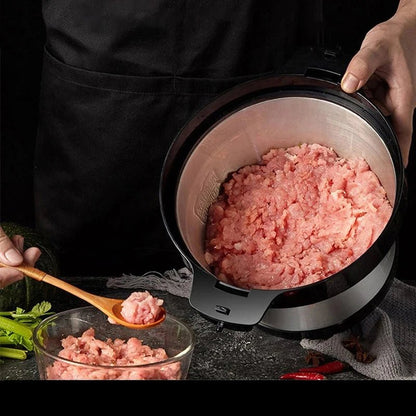 Hachoir - à - Viande - Électrique -Professionnel - 3200W - Inox : montrant - le - résultat - finale