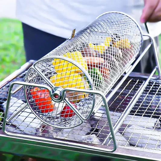 Panier - griller - roulant - inox