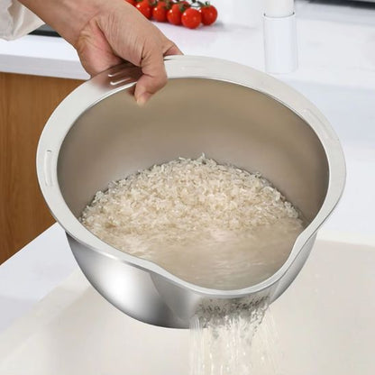 Passoire lavage riz inox : fonctionnalité de face