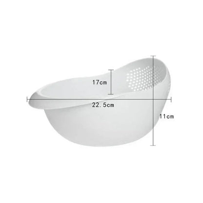 Passoire multifonctions avec bol de lavage :blanc tailles