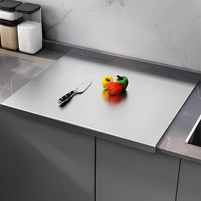 Planche - à - Découper - d'Angle -(Forme L) - en - Acier - Inoxydable - pour -Cuisine - et - Pâtisserie