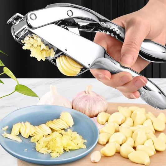 Presse-ail - et - Tranche-ail - 3 en 1 | Gadget -  de - cuisine - Multifonctionnel | Accessoire - Hachoir - à - ail Pro