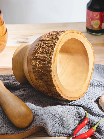 mortier et pilon bois
