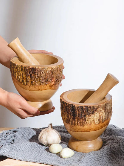 mortier et pilon bois