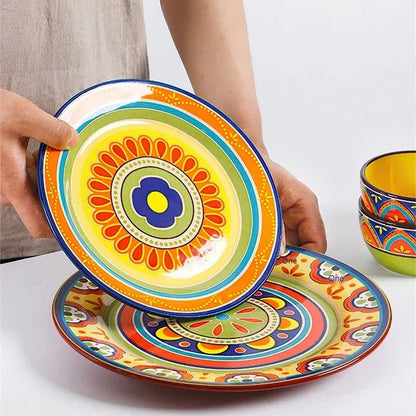 Vaisselle - céramique - bohème VANCASSO - à - l'unité - assiette - plate - standard