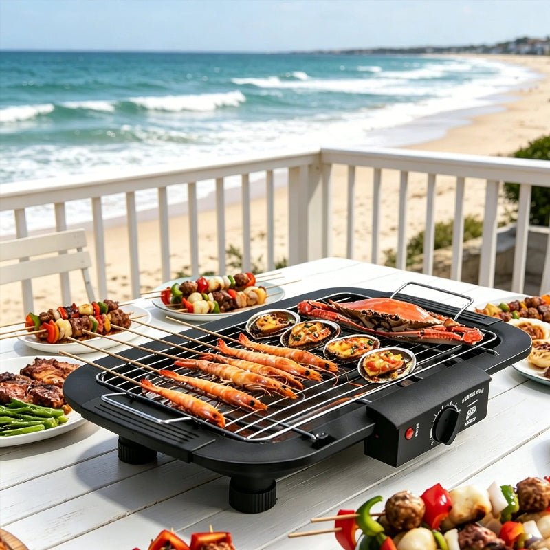 Appareil barbecue électrique 2000w acier inoxydable - Prati-Kitchen