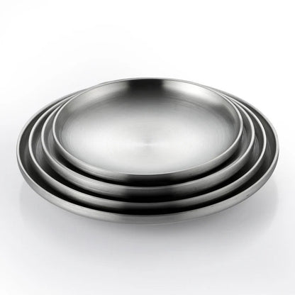Assiette ronde acier inoxydable 304 double paroi - Prati - Kitchen