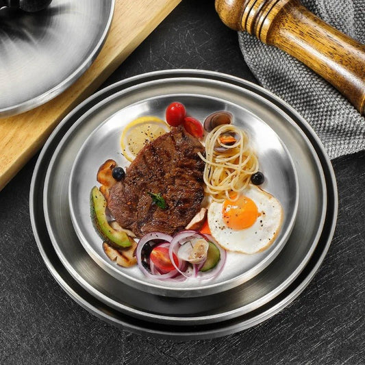 Assiette ronde acier inoxydable 304 double paroi - Prati - Kitchen