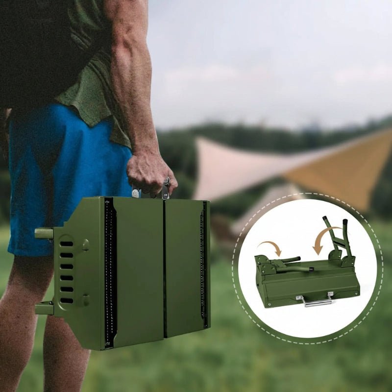 Barbecue au charbon de bois pliable vert - Prati-Kitchen