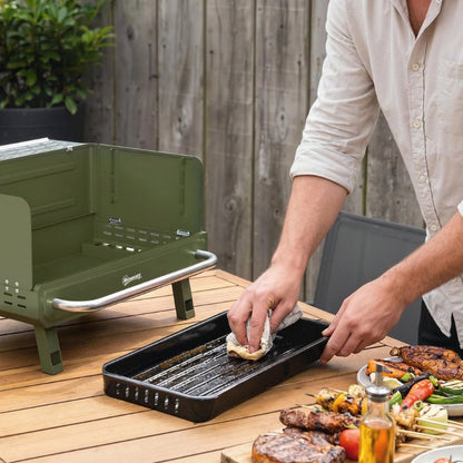 Barbecue au charbon de bois pliable vert - Prati-Kitchen