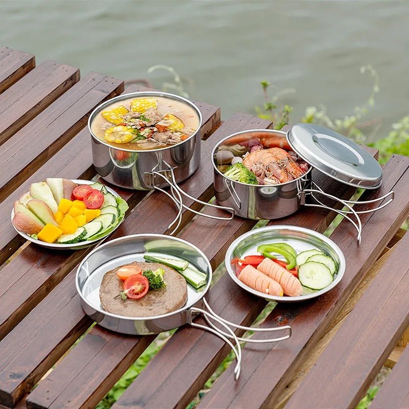 Batterie cuisine camping acier inoxydable 8 pièces - Prati - Kitchen