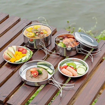 Batterie cuisine camping acier inoxydable 8 pièces - Prati - Kitchen