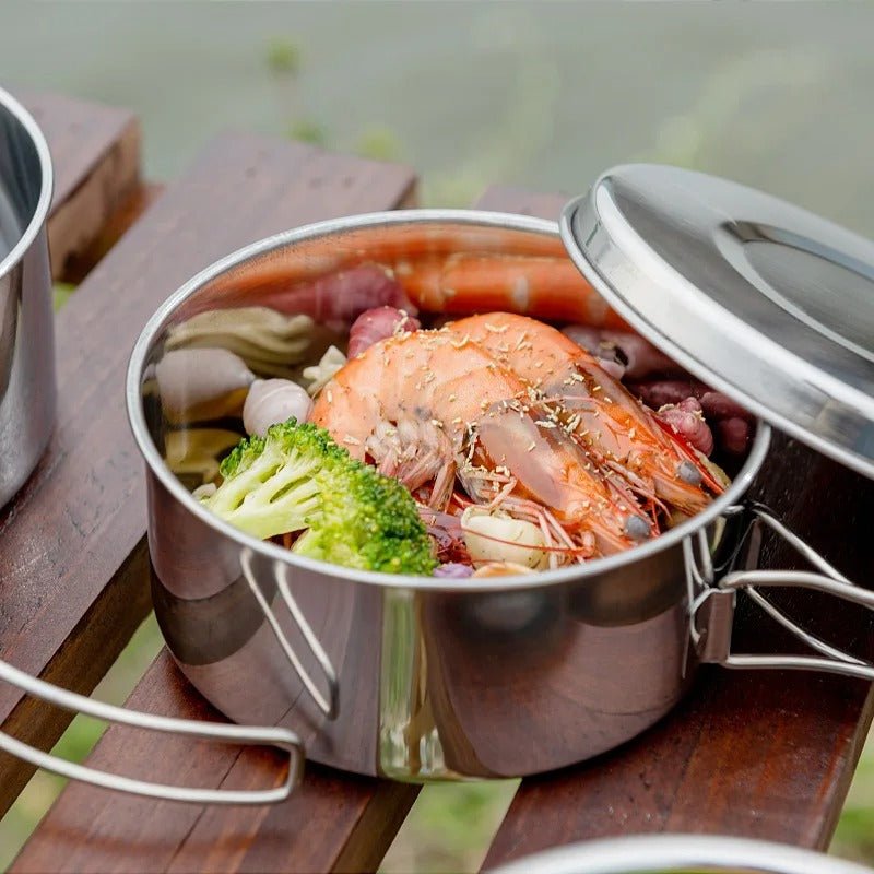 Batterie cuisine camping acier inoxydable 8 pièces - Prati - Kitchen