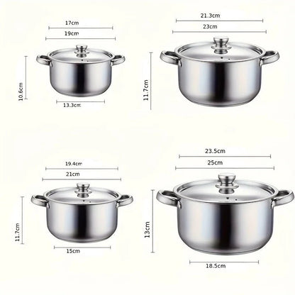 Batterie de Cuisine 4 Pièces Inox 18/10 Professionnel – Grande Capacité, Tous Feux (Induction) - Prati - Kitchen