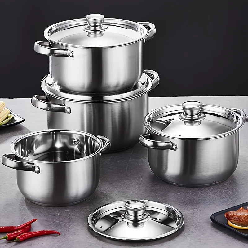 Batterie de Cuisine 4 Pièces Inox 18/10 Professionnel – Grande Capacité, Tous Feux (Induction) - Prati - Kitchen