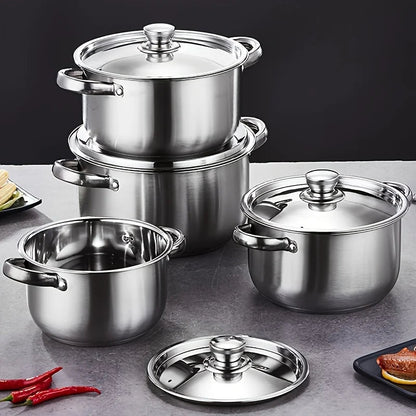 Batterie de Cuisine 4 Pièces Inox 18/10 Professionnel – Grande Capacité, Tous Feux (Induction) - Prati - Kitchen