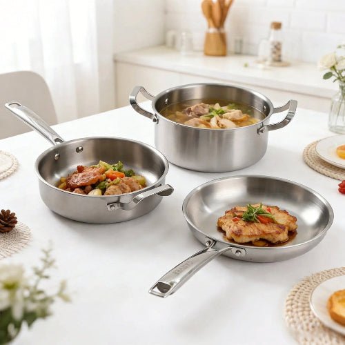 Batterie de cuisine inox 10 pièces - Prati-Kitchen