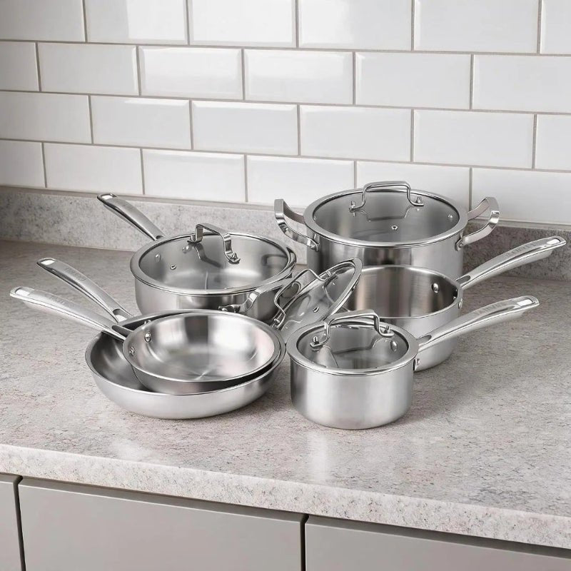 Batterie de cuisine inox 10 pièces - Prati-Kitchen