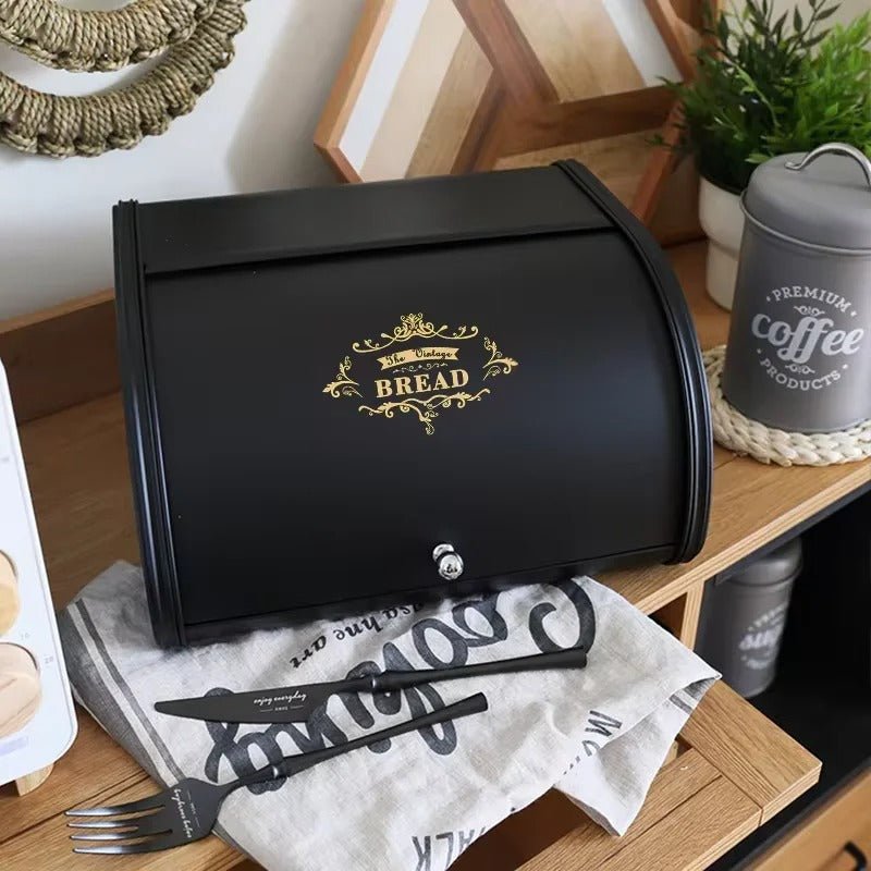 Boîte à pain vintage en métal noir | Rangement et Conservation - Prati - Kitchen