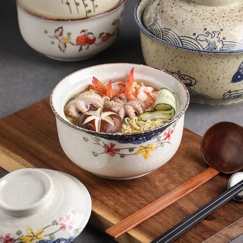 Bol à Ramen en Céramique avec Couvercle | Maintien au Chaud, Idéal pour Soupe et Nouilles - Prati - Kitchen