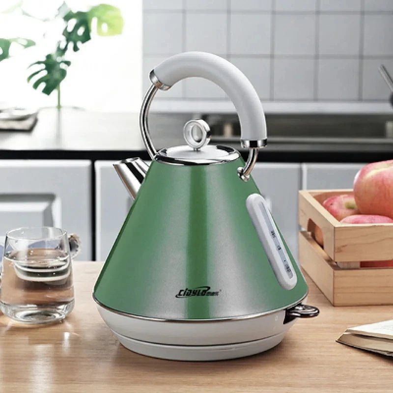 bouilloire- électrique- vintage- - style rétro- pour- cuisine : vert