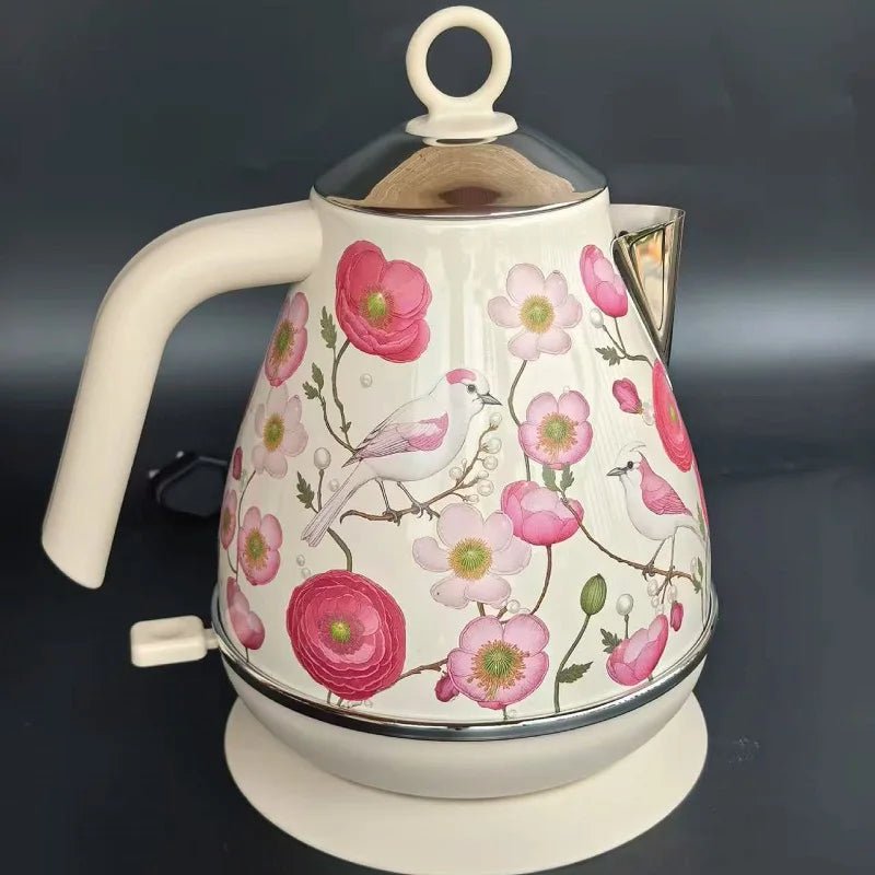 Bouilloire Électrique Rétro 1.7L – Acier Inoxydable 18/10, Thermomètre Intégré, Sans Fil, 1850W – Mise Hors Tension Automatique – pour Thé et Café - Prati - Kitchen