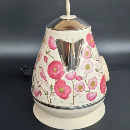 Bouilloire Électrique Rétro 1.7L – Acier Inoxydable 18/10, Thermomètre Intégré, Sans Fil, 1850W – Mise Hors Tension Automatique – pour Thé et Café - Prati - Kitchen