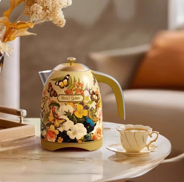 Bouilloire Électrique Vintage - Rétro 1,7L | Art Brésilien Unique Peint à la Main | Acier Inoxydable 18/10 (Sans BPA) | 220V, Rétro Design - Prati - Kitchen