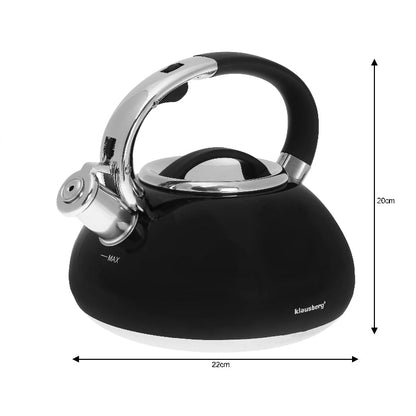 Bouilloire sifflante inox brillante 3l - Prati-Kitchen