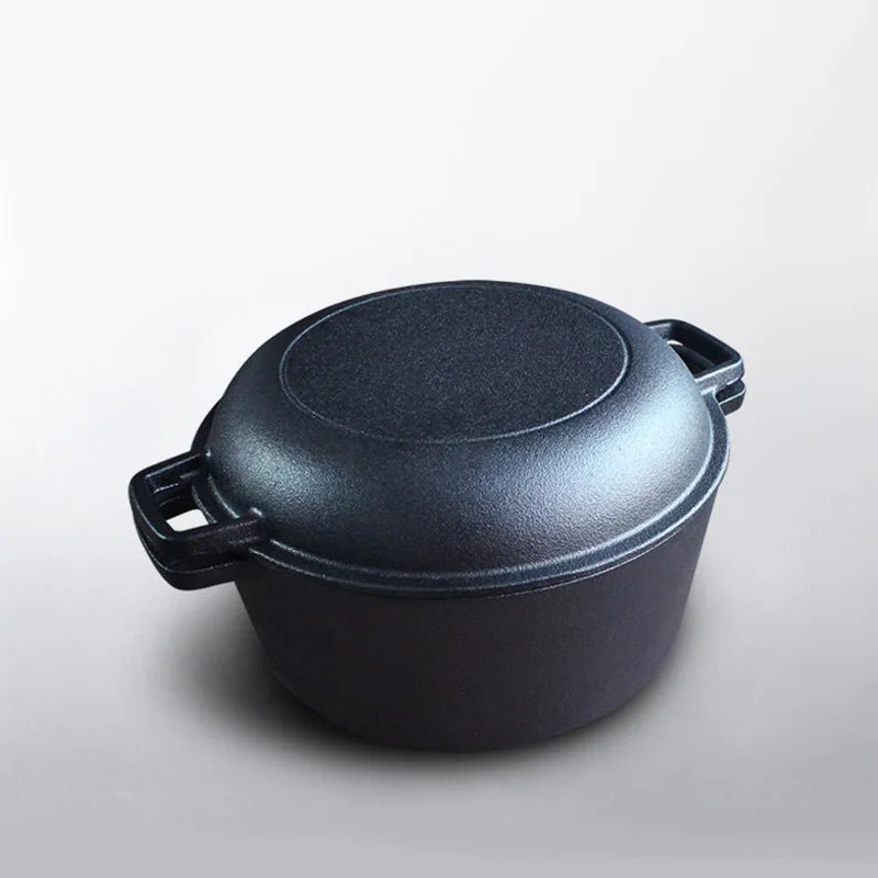 cocotte en fonte ronde avec couvercle grill 2 en 1 - Prati - Kitchen