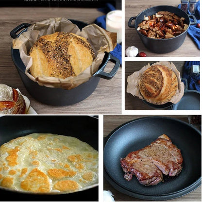 cocotte en fonte ronde avec couvercle grill 2 en 1 - Prati - Kitchen