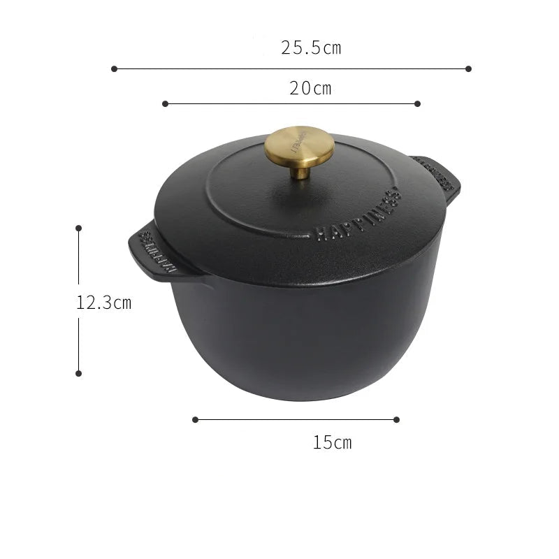 Cocotte / Faitout en Fonte HAPPINESS (Noir) - Prati - Kitchen