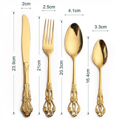 coffret de couverts 24 pièces doré - acier inoxydable (inox) tendance - Prati - Kitchen