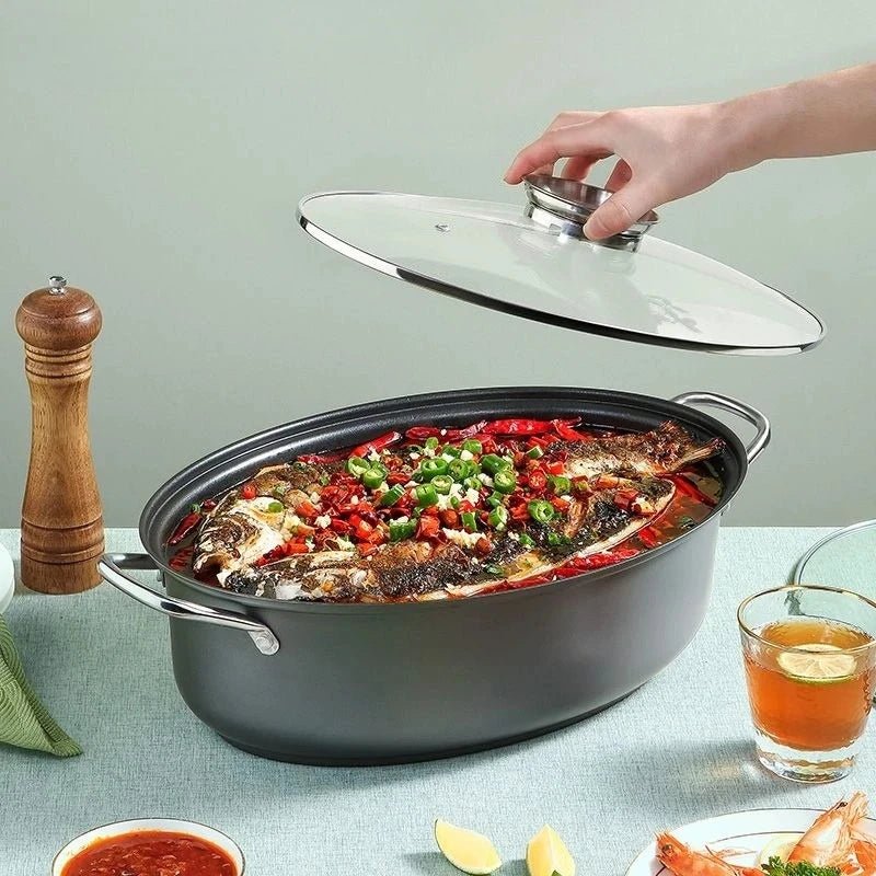 COOKER KING | Pot à Poisson Ovale Vapeur Antiadhésif en Fer - Prati - Kitchen