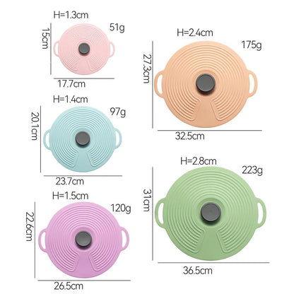 COUVERCLE SILICONE ANTI - DÉBORDEMENT ULTIME | Lot 5 en 1 Conservation et Cuisson | Micro - Ondes - Prati - Kitchen