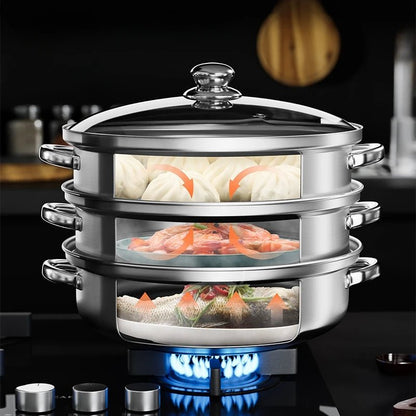 cuiseur- vapeur- 3- couches : la- cuisson- à- l'intérieur