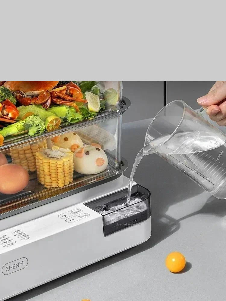 cuiseur- vapeur- électrique- 3- compartiments - cuisine- saine- et- rapide : sa- base- de- remplissage